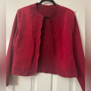 Vintage Ultrasuede collarless women’s blazer‎ Size M